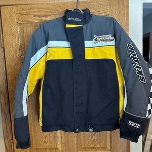 Men's Black and Yellow Snowmobile Jacket
